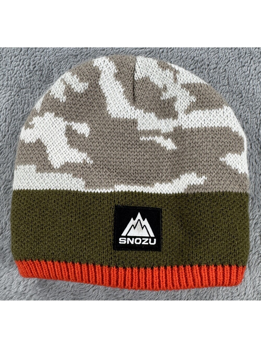 SNOZU Brown/Orange Fleece Lined Warm Winter Beanie Toddler Hat Size 5-6